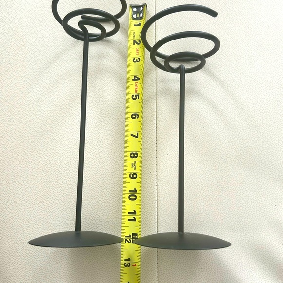 Partylite Set of Two Black Spiral Candle Holders - Picture 6 of 7